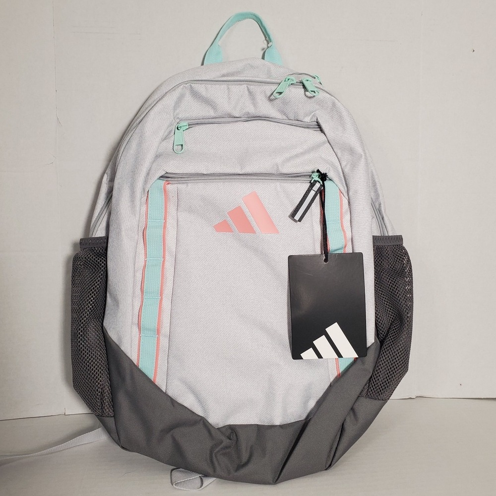 Adidas Excelerator Backpack Twill White Semi Flash Aqua Blue Durable School Bag‎